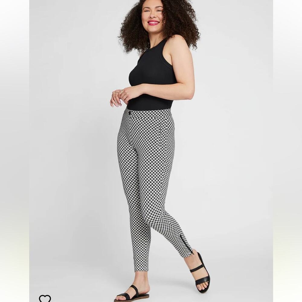 Betabrand Skinny Leg Pencil Dress Pant Yoga Pants in Catstooth Sz M